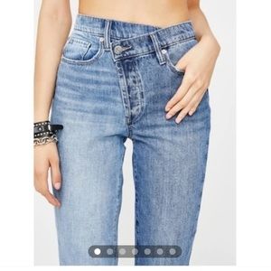 Blank NYC denim Madison crop with asymmetrical button